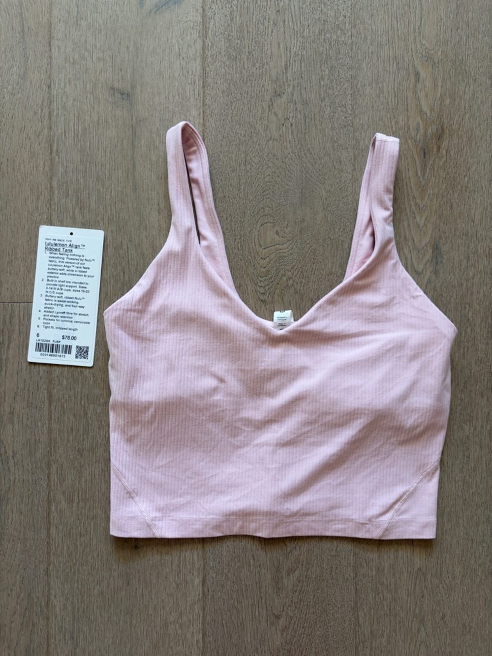 EUC align tank top ribbed flush pink size 6 lululemon
